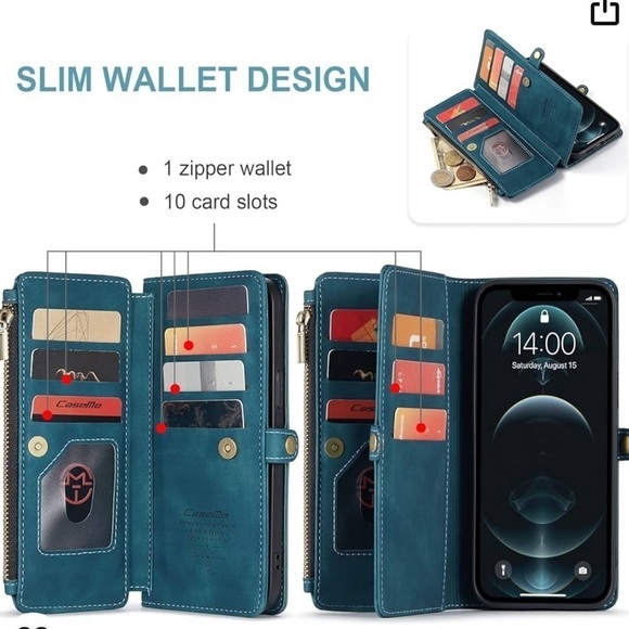 CASE ME IPHONE 13 PRO MAX MAGSAFE WALLET CASE CREIT CARD HOLDER NEW - Picture 3 of 7